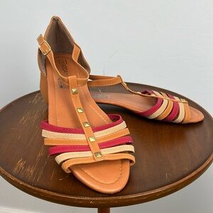 Addan made in Spain size 10 women’s studded strappy flat sandals